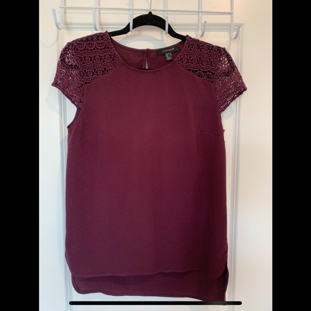 Dressy shoulder cutout blouse.